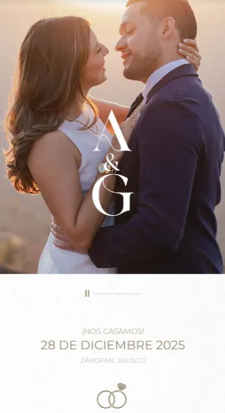 Invitación Boda Elegante A&G